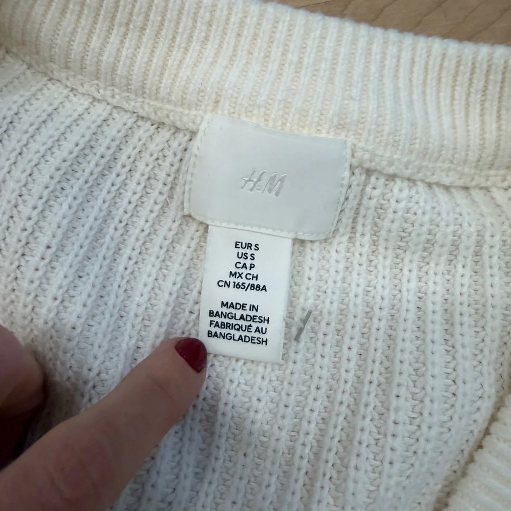 H&M Cream Button-Up Cardigan
